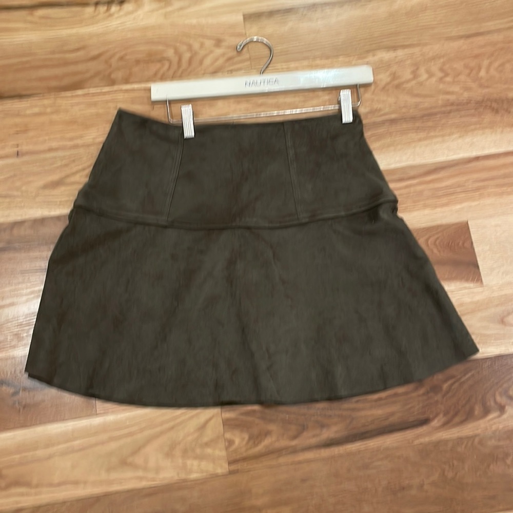 Easel suede olive skater skirt